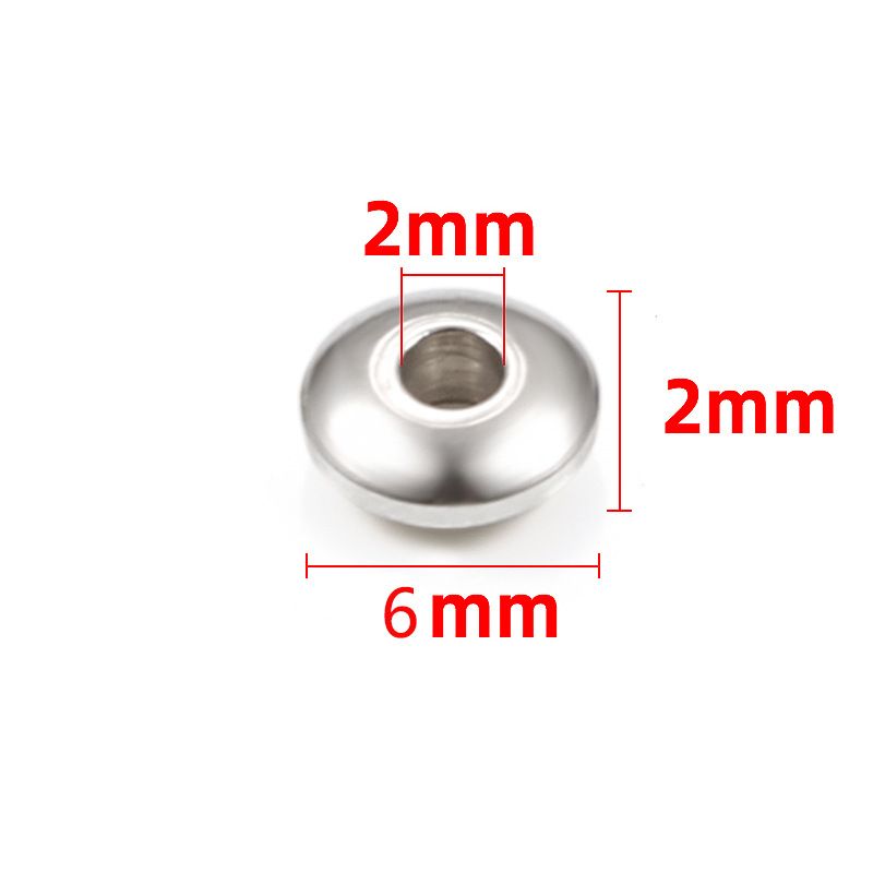 Spacer Beads, Flat Round Slice Beads Disc Beads Metal Large Hole Beads 100pcs Surgical Stainless Steel Hypoallergenic Small