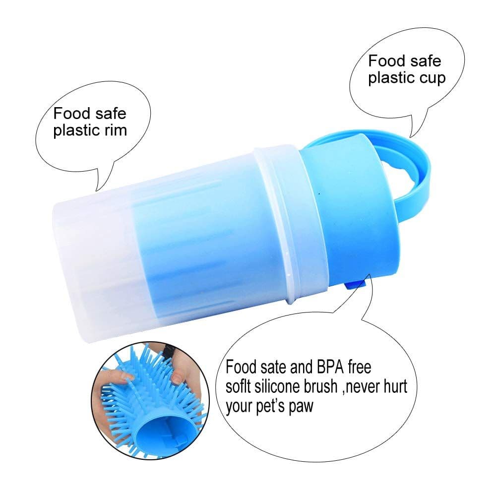 Dog Paw Cleaner Cup Soft Silicone Foot Cleaner for Small Medium Breeds Blue