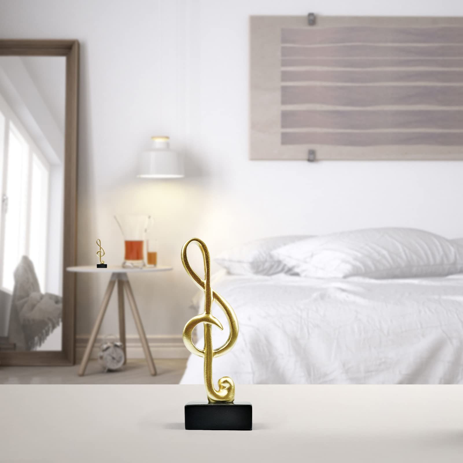 Musiccal Note Statues, Gold Music Note Ornaments, Music Note Sculpture, Modern Home Accents Decor for Shelves, Piano, Bookshelf