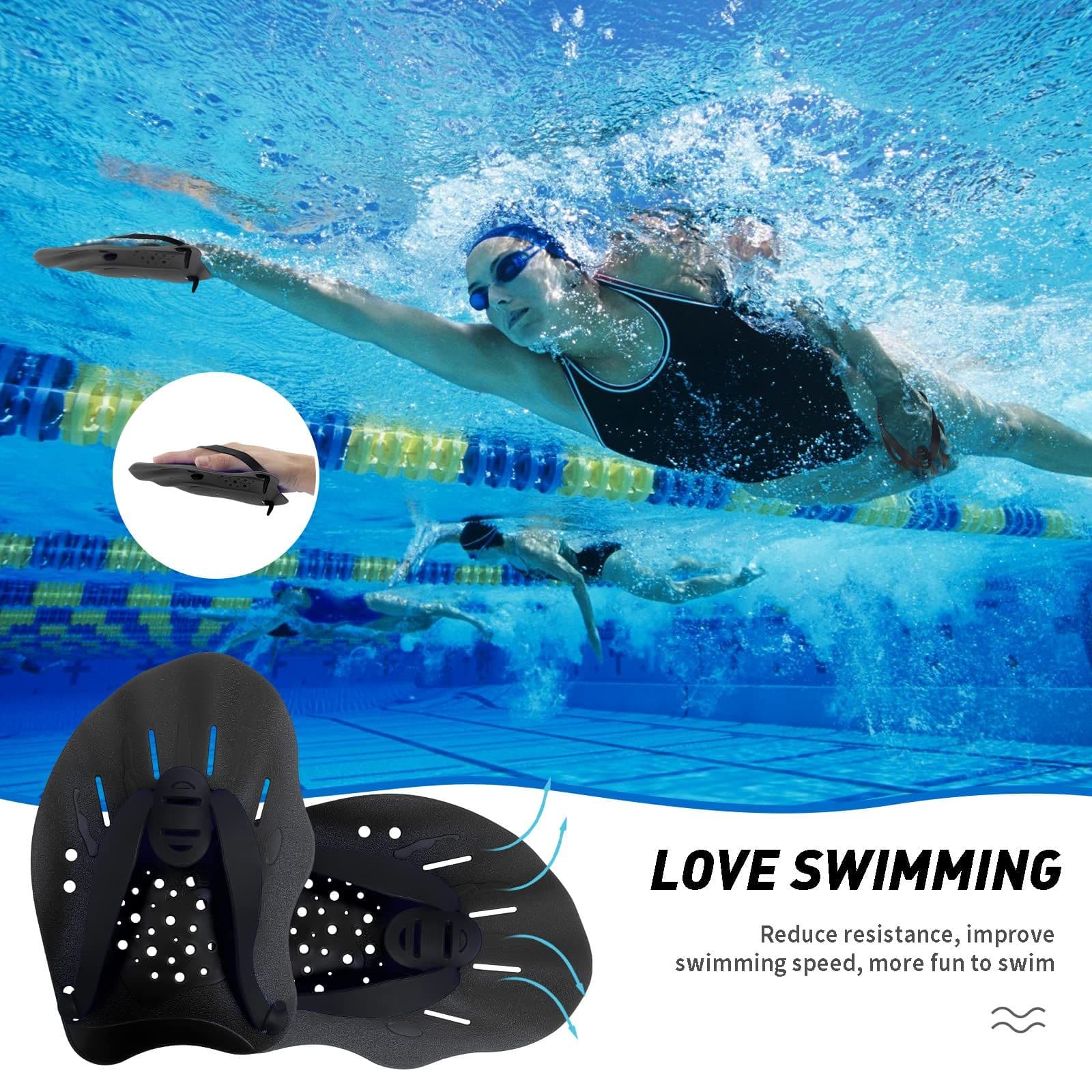 Hand Paddles for Swimming Adjustable Straps Lightweight Ergonomic Design Suitable for All Ages