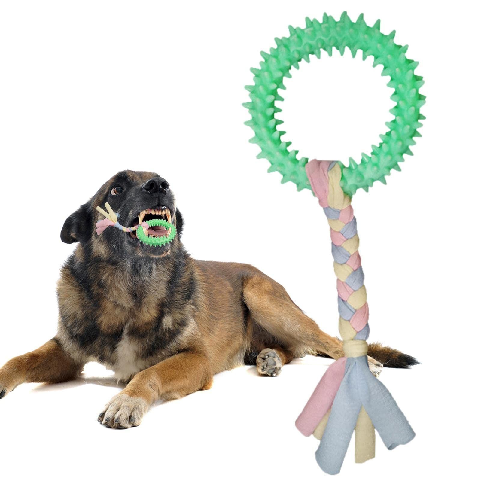 Chewable Dog Toys | Round Shape Chewable Pets Chew Toys with Good Elasticity and Interactivity for Cleaning, Teeth Grinding
