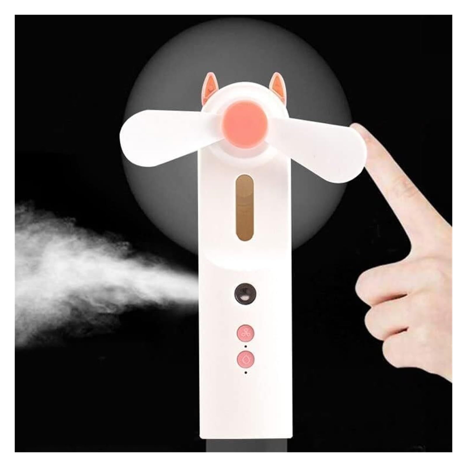 Mini Fan Fan Portable Mini Fan, USB Rechargeable Handheld Fan, Mist Humidification Fan, Pocket Fan Girls (Color : Pink)