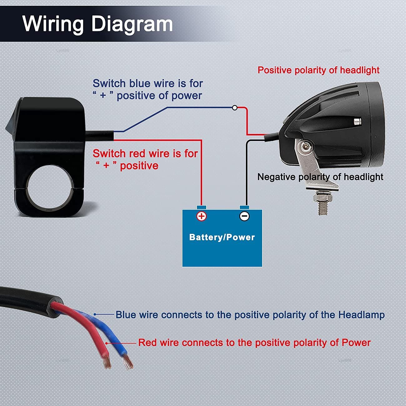 Motorcycle Handlebar Switch Waterproof Handlebar Light Switch Aluminum Alloy Toggle Switch for Motorcycle Bike Scooters