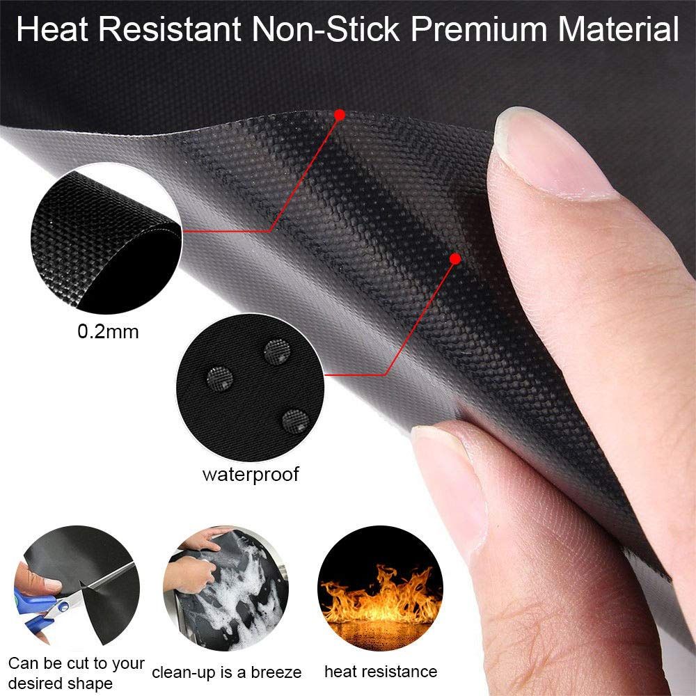 Grill Mats for Outdoor Grill, Grill Mats Non Stick Set of 5 BBQ Grill Mat Baking Mats Teflon BBQ Grill Accessories Reusable