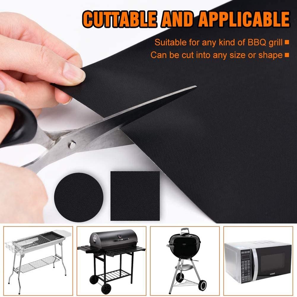 Grill Mats for Outdoor Grill, Grill Mats Non Stick Set of 5 BBQ Grill Mat Baking Mats Teflon BBQ Grill Accessories Reusable