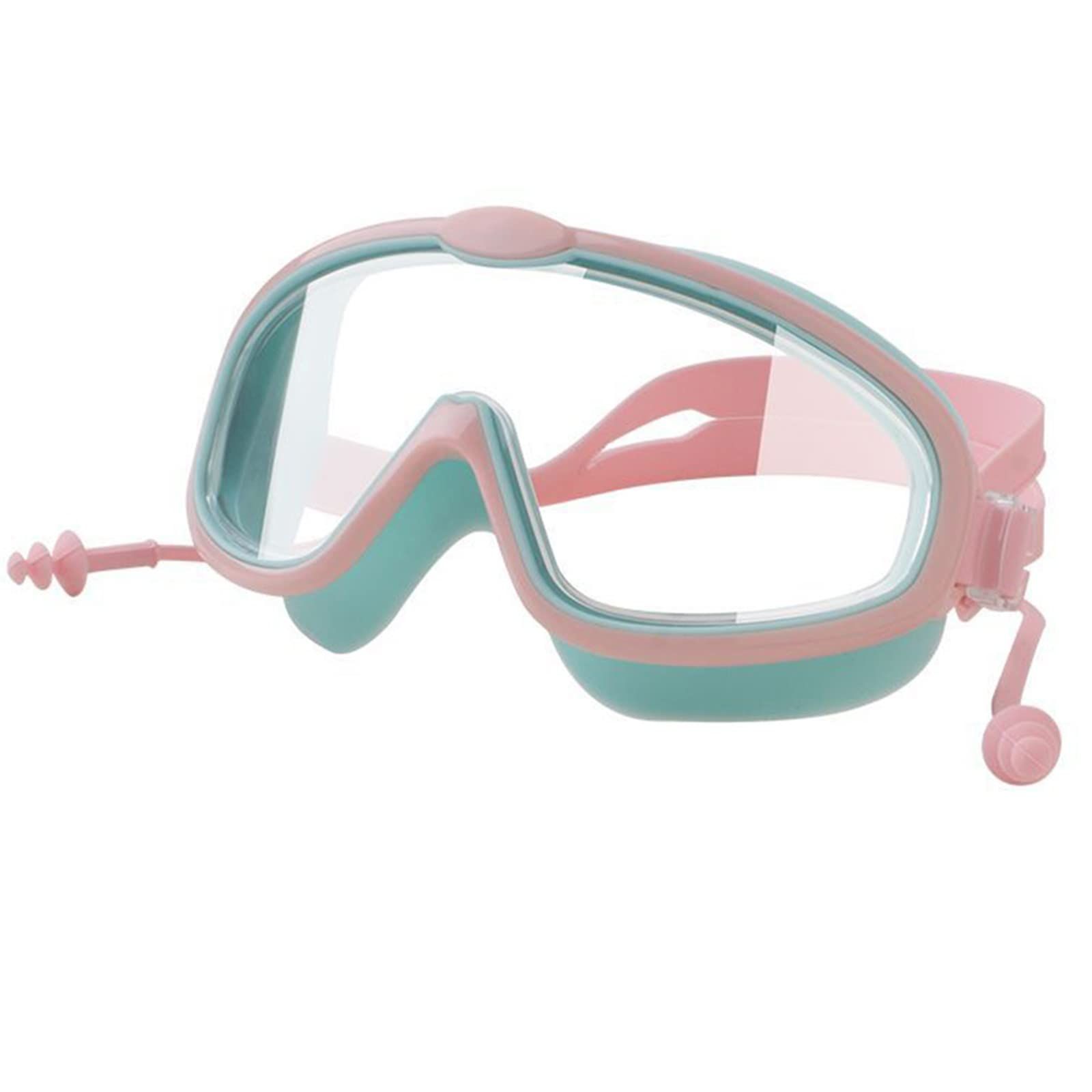 Kid Swimming Goggles, Big Frame Children Pool Goggles Waterproof Anti-fog Swim Eyewear with Earplug.