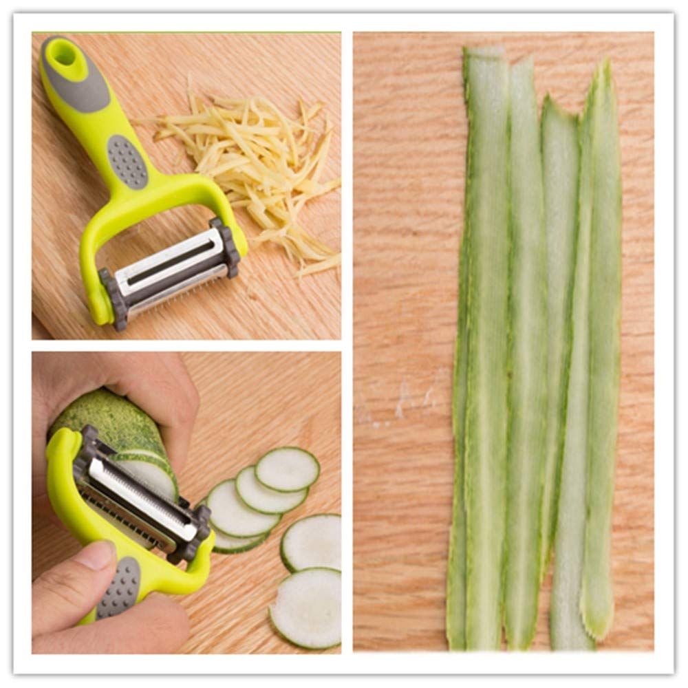 Peeler For Kitchen Multifunction Peelers 2-in-1Apple Peeler Vegetable Peeler Carrot Potato Fruit Slicer Anti-slip (Green)