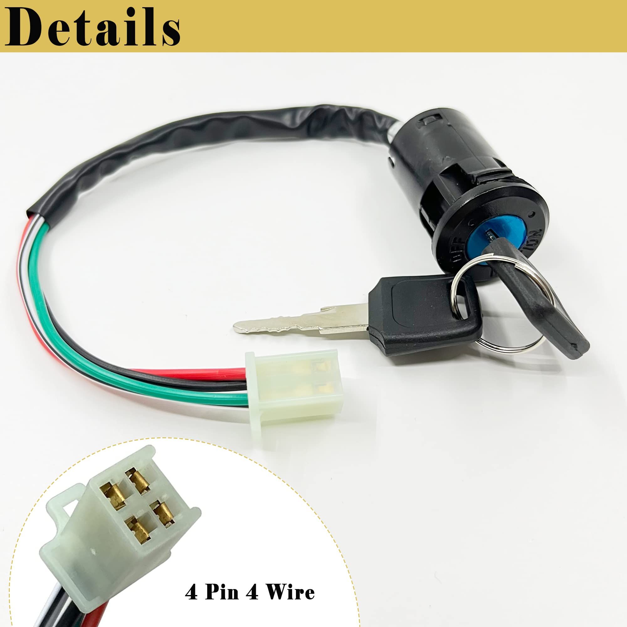 Electric Scooter Key Ignition Switch Set with Cap for 200cc 250cc motorcycle ATV Tao Tao Sunl ATV Dirt Bike Electric Scooter