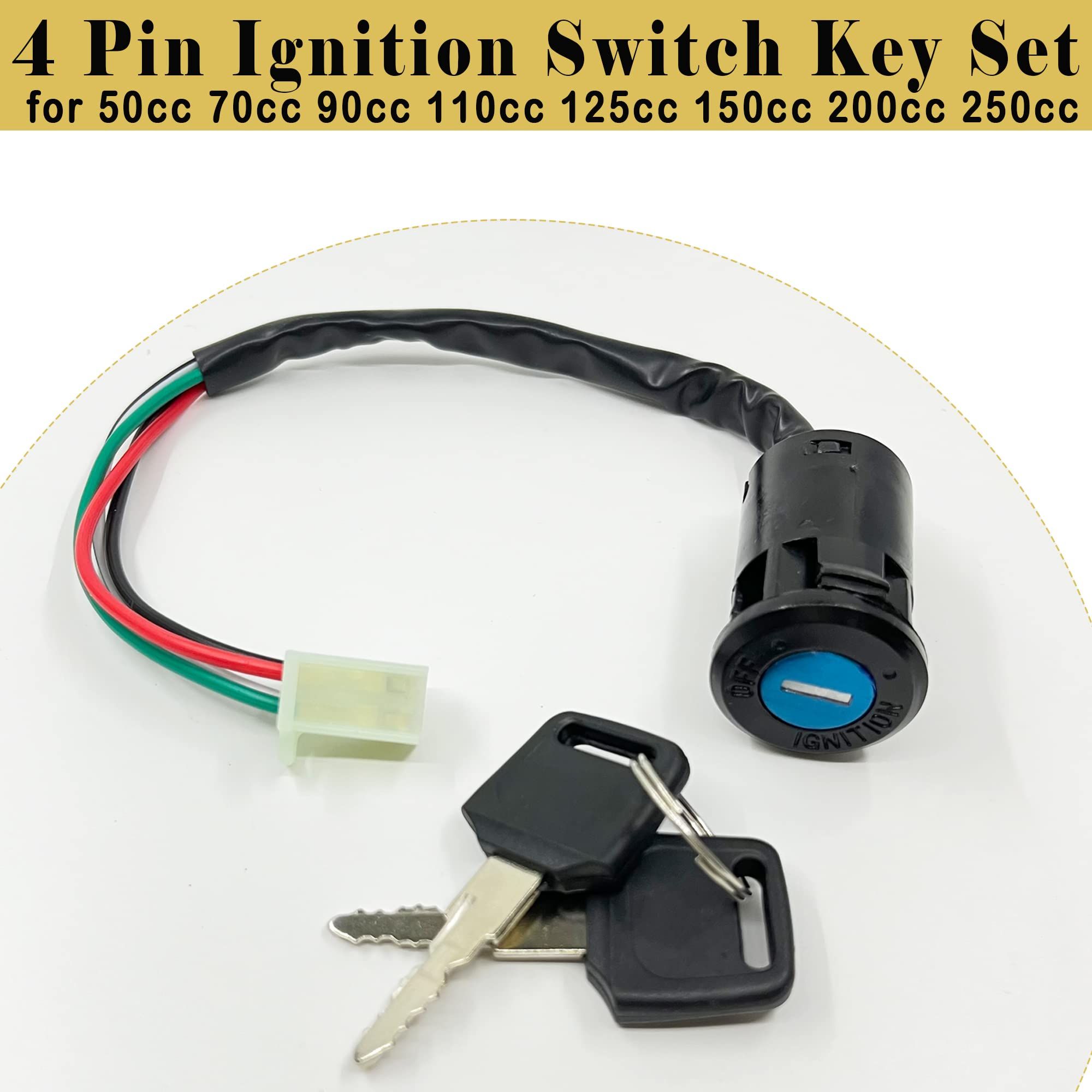 Electric Scooter Key Ignition Switch Set with Cap for 200cc 250cc motorcycle ATV Tao Tao Sunl ATV Dirt Bike Electric Scooter
