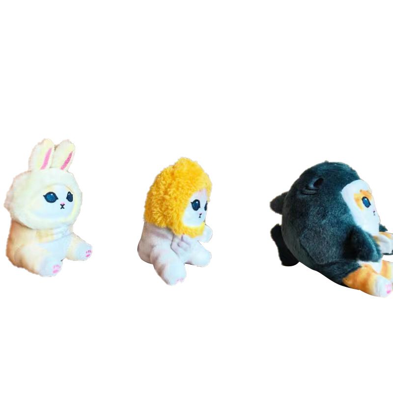 Fried Shrimp Cat Plush Toy Cute Cat Stuffed Animal Plushies Doll, Soft Stuffed Shrimp Kitten Pillow Christmas Birthday Gifts（3pcs）