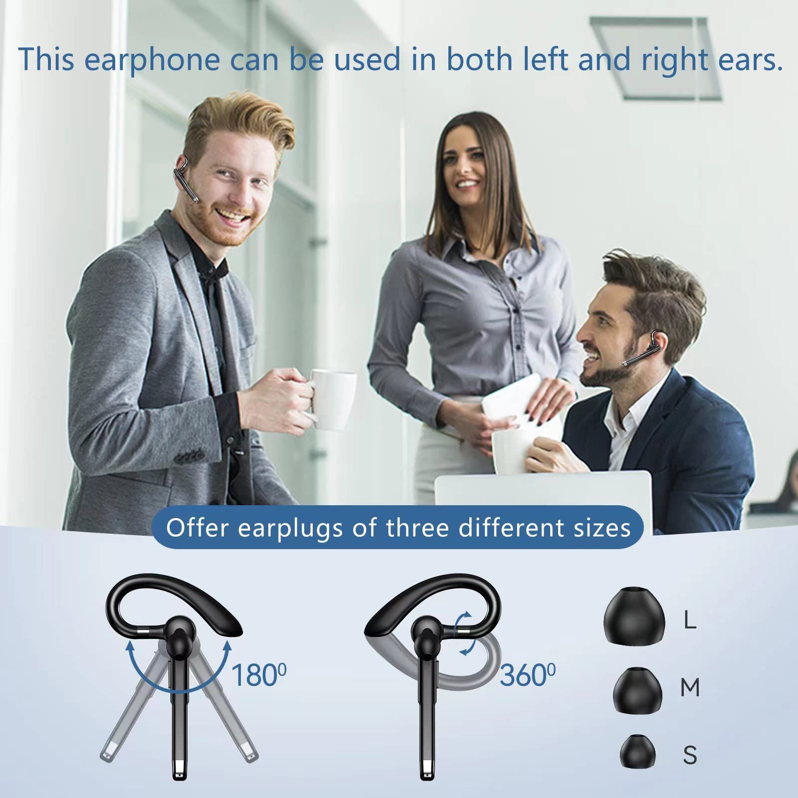 Bluetooth Headset One Ear Earphone Earpiece for Cell Phones Wireless Headset with Charging Case and LED Intelligence Display