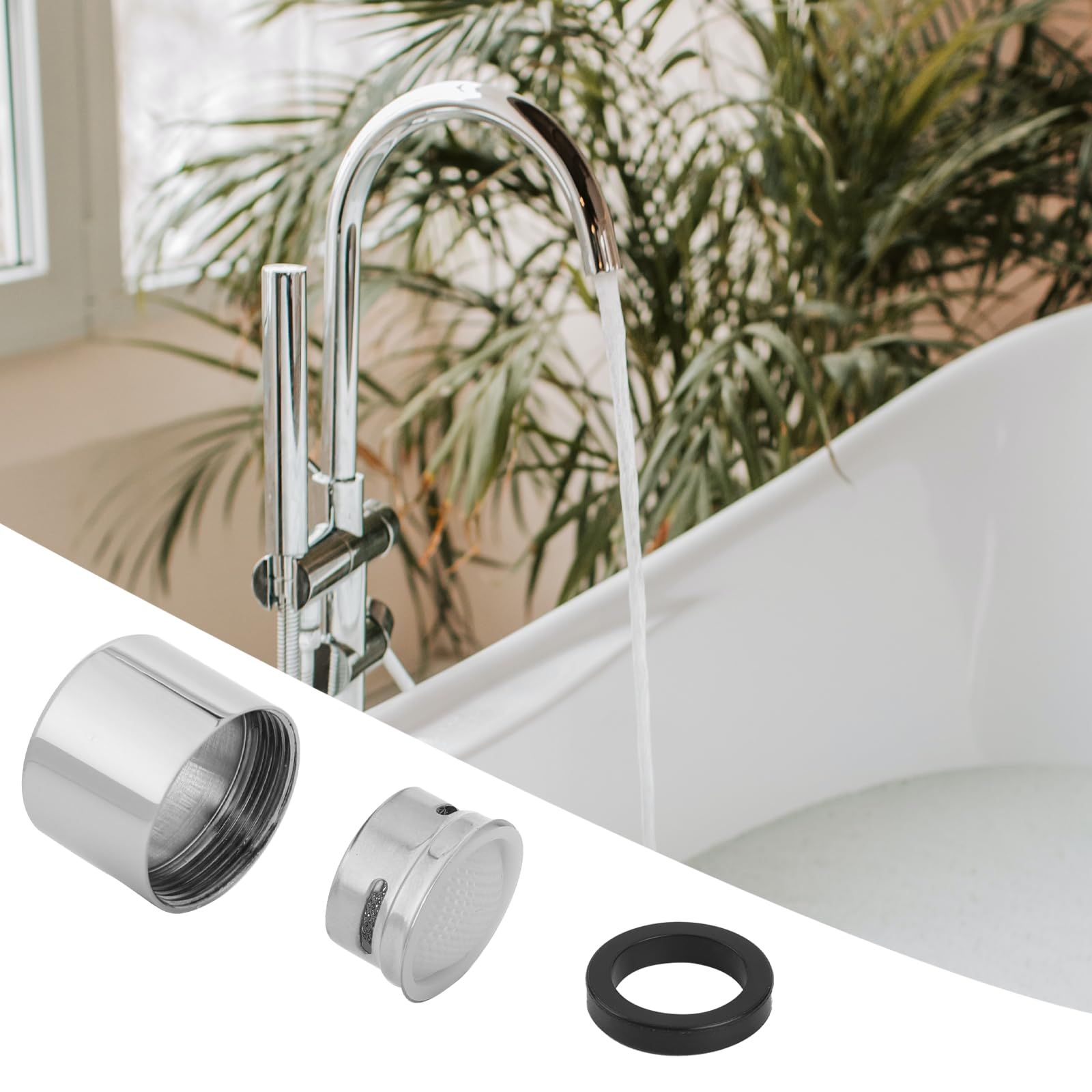 10 Pcs Female Thread Faucet Aerator Aerator Silver Faucet Replacement Parts with Brass Shell 24mm Kitchen Faucet