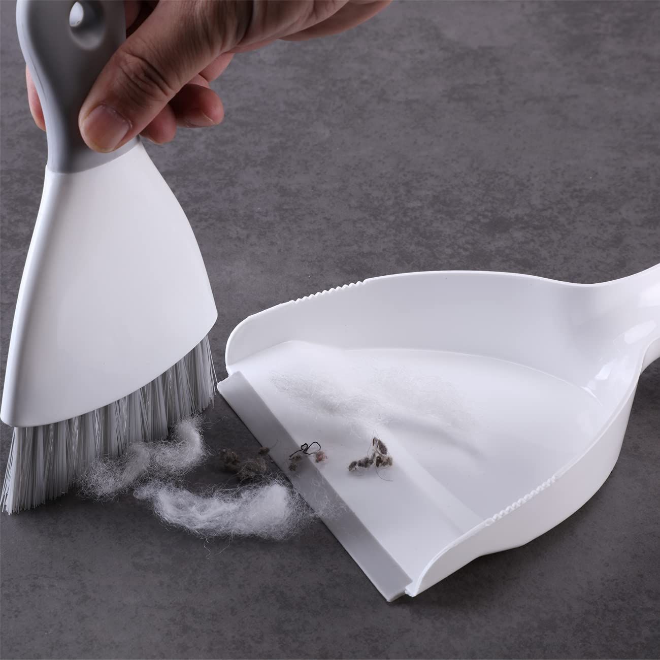 Small Dustpan and Brush Set, Whisk Broom and Dust Pans with Rubber Edge, Mini Hand Broom and Dustpan Cleaning Tool