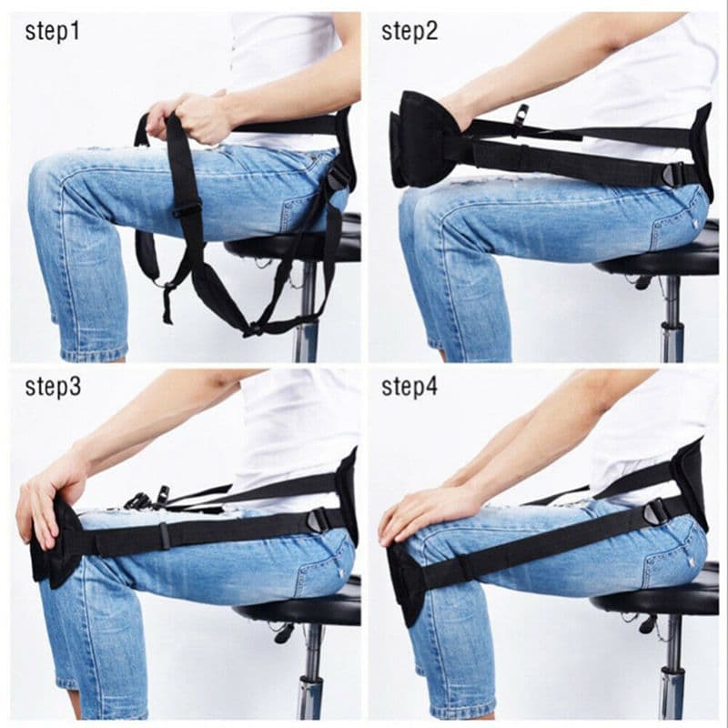 Back Support Belt Ergonomic Portable Lower Back Pain Relief Adjustable Waist Protector for Better Sitting Posture
