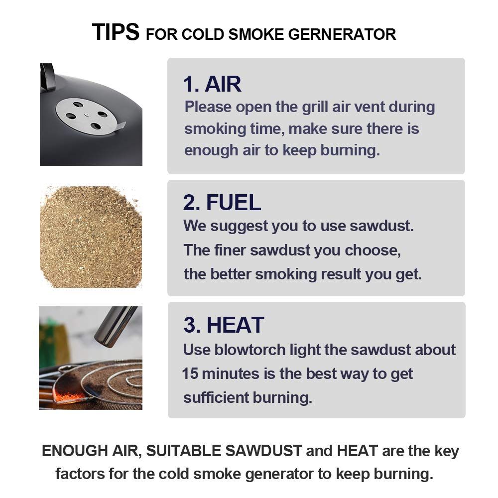 Cold Smoke Generator, Hot or Cold Smoking on Any BBQ Grill and Smoker, Perfect for Smoked Salmon, Cheese, Pork and More