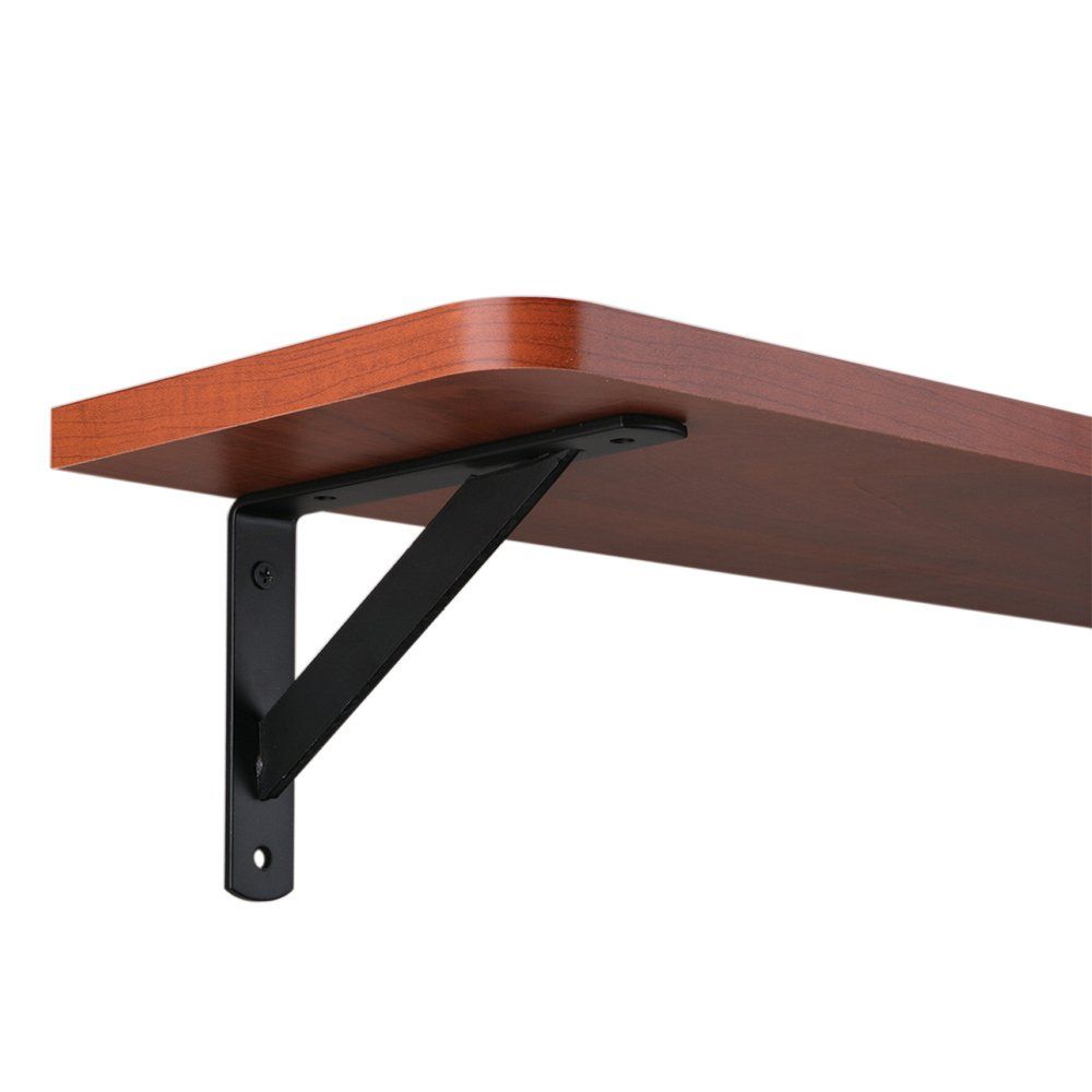 2Pack Heavy Duty L Brackets for Shelves, 90 Degree Triangle Metal Supports for DIY Floating Shelf with Screws ( Black)