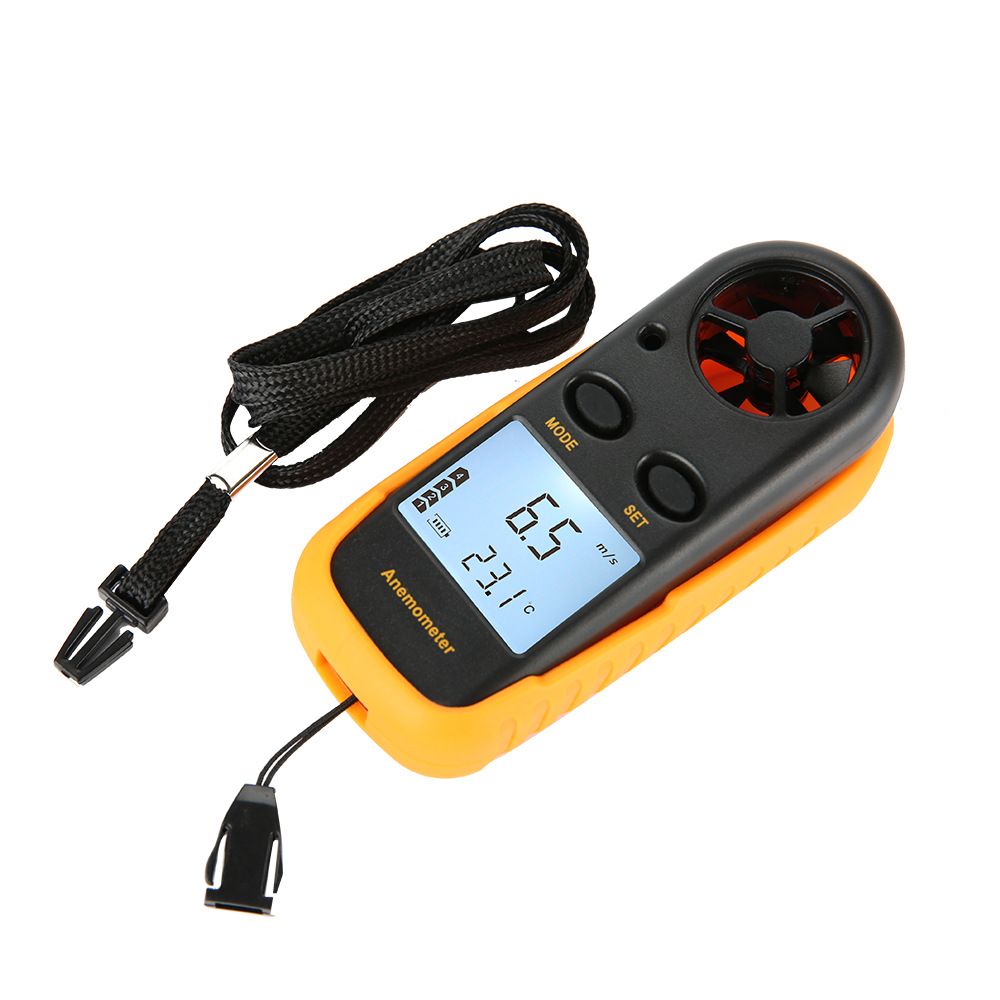 Anemometer Handheld, Light Weight Digital Wind Speed Meter, Wind Speed Temperature Gauge with Digital LCD Display