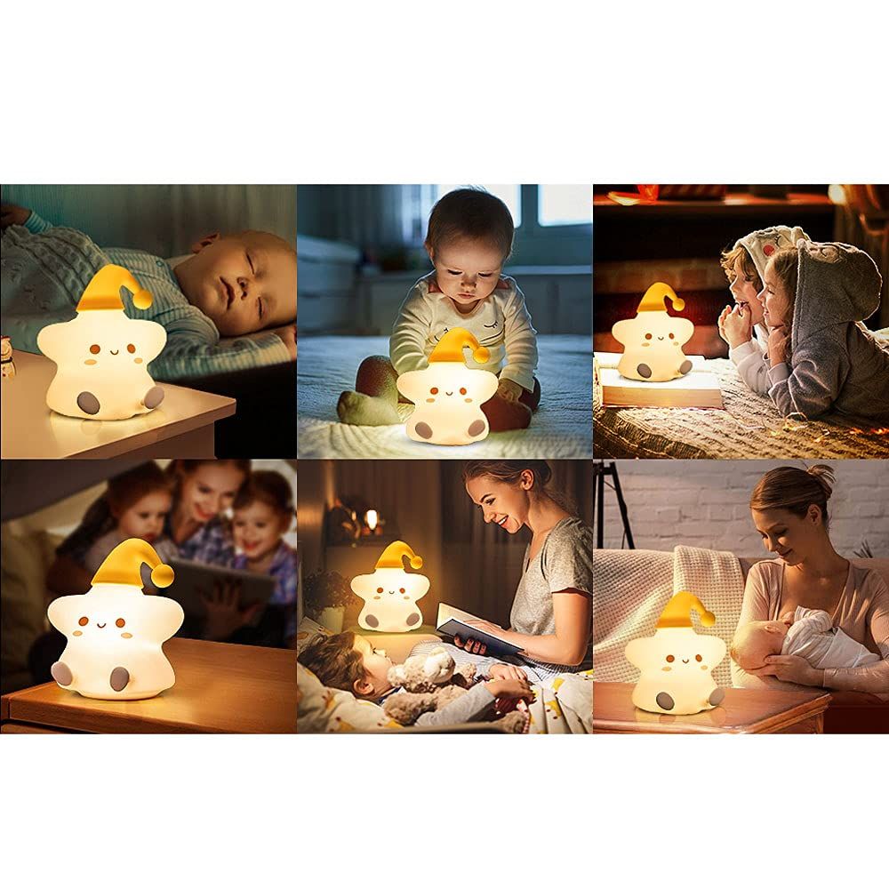 Kids Night Light, Cute Star Baby Toddler Girls Kids Night Light for Bedroom, Portable Color Changing Battery Powered