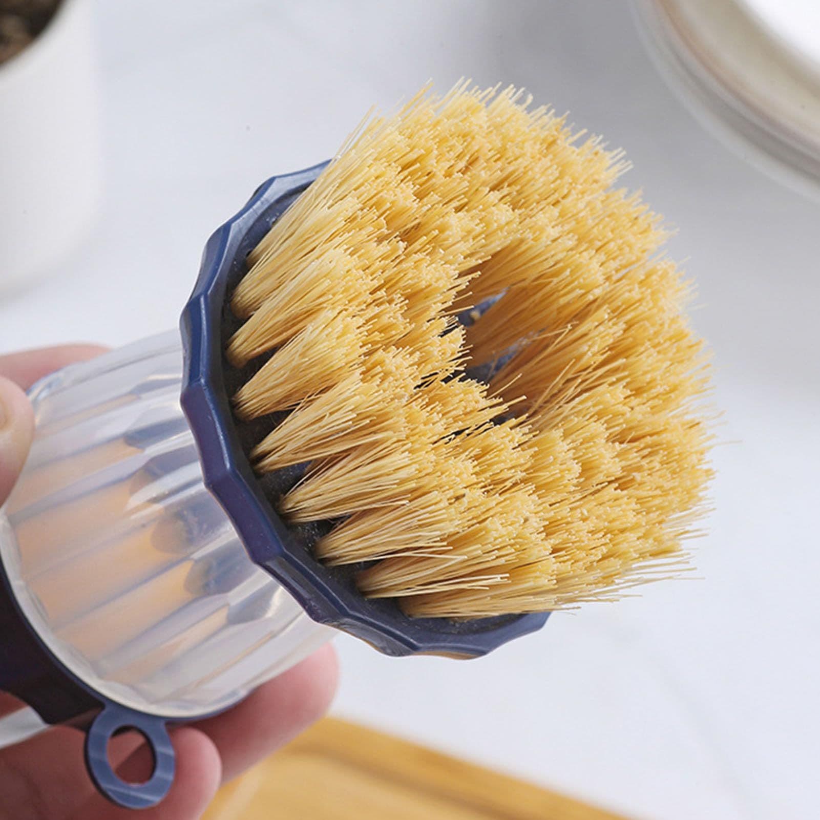 sisal Brush with Holder for Dish Pot pan Sink Cleaning,Cleaning Brush with soap Dispenser , 48 x 93mm