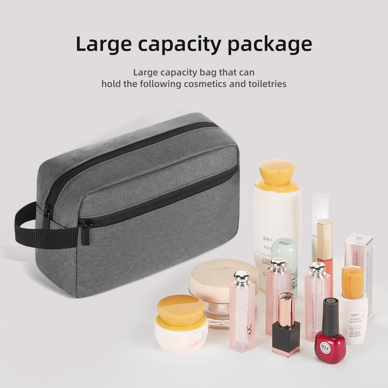 Travel Toiletry bag Toiletry bag for women men Hanging toiletry bag Cosmetic bag Travel accessories for Women Men (Grey)