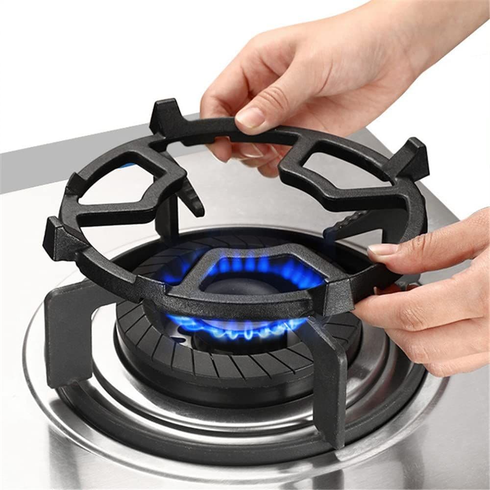 Cast Iron Ring Universal Black Cast Iron Support Ring for Gas Stove Kitchen and Camping
