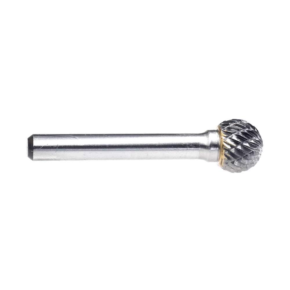Tungsten Carbide Burr ball Shape Double Cut Rotary Burrs File(1/2''cutter Dia ， 0.45''Cutter Length) with 1/4'' Shank dia