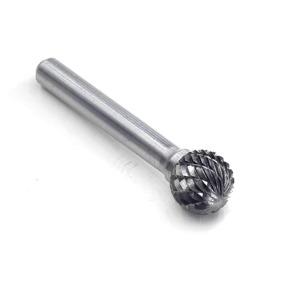 Tungsten Carbide Burr ball Shape Double Cut Rotary Burrs File(1/2''cutter Dia ， 0.45''Cutter Length) with 1/4'' Shank dia