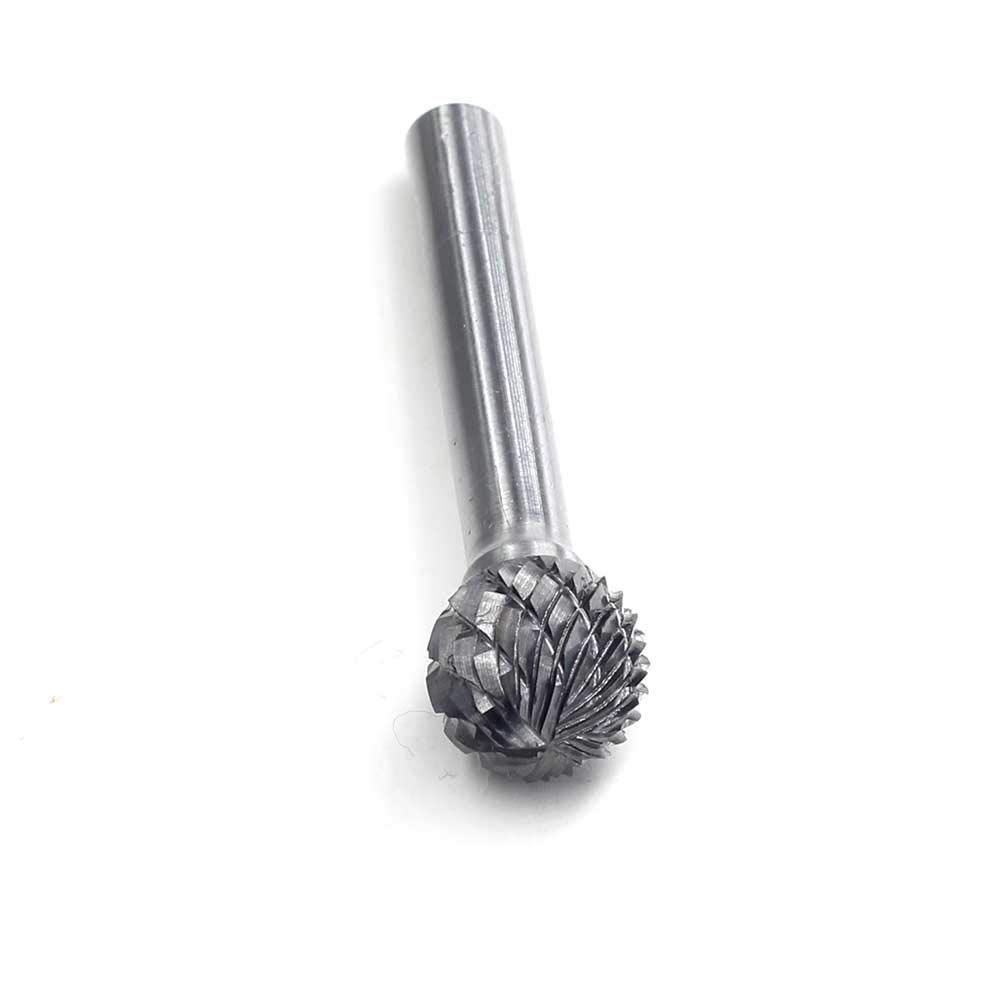 Tungsten Carbide Burr ball Shape Double Cut Rotary Burrs File(1/2''cutter Dia ， 0.45''Cutter Length) with 1/4'' Shank dia