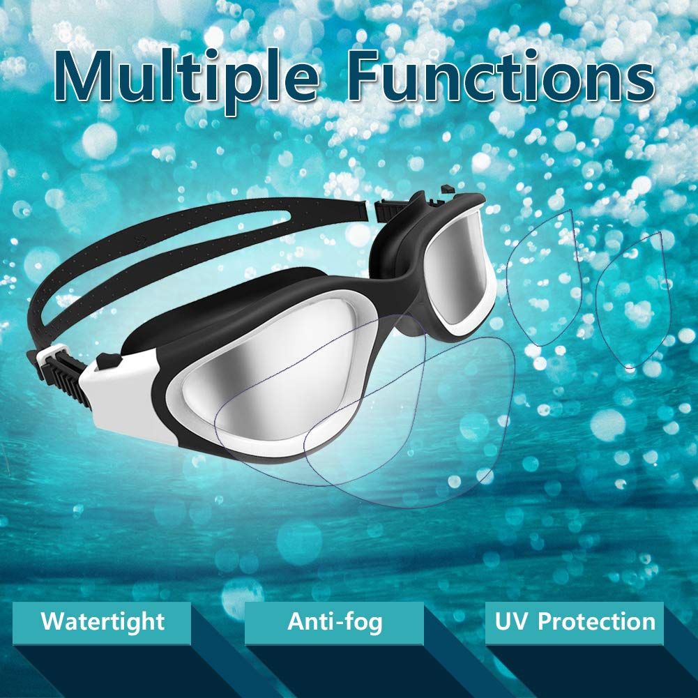 Swimming Goggles Comfortable UV Protection Anti-Fog for Adults Men Women Kids 8-12 Snorkle，Swim Goggles
