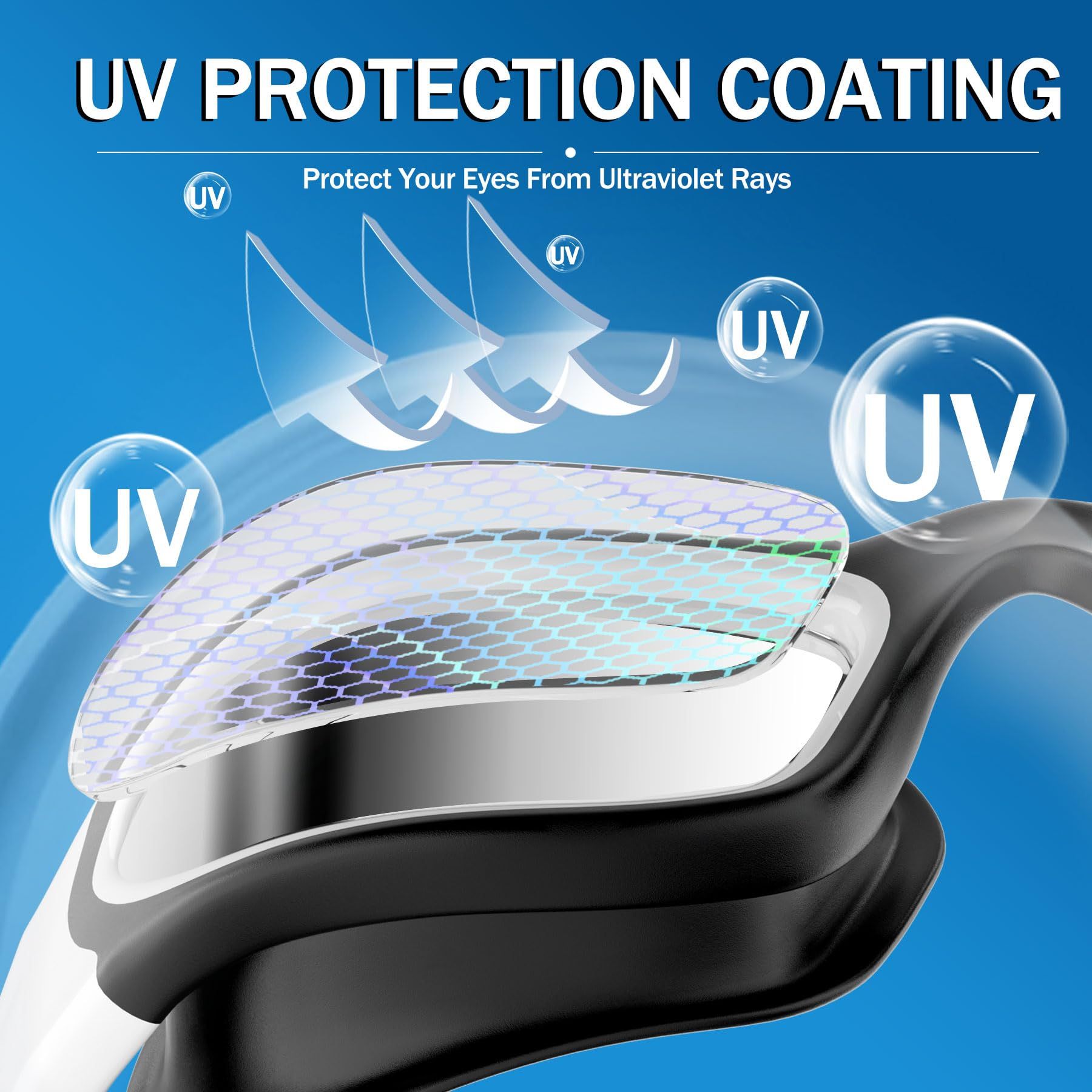 Swimming Goggles Comfortable UV Protection Anti-Fog for Adults Men Women Kids 8-12 Snorkle，Swim Goggles