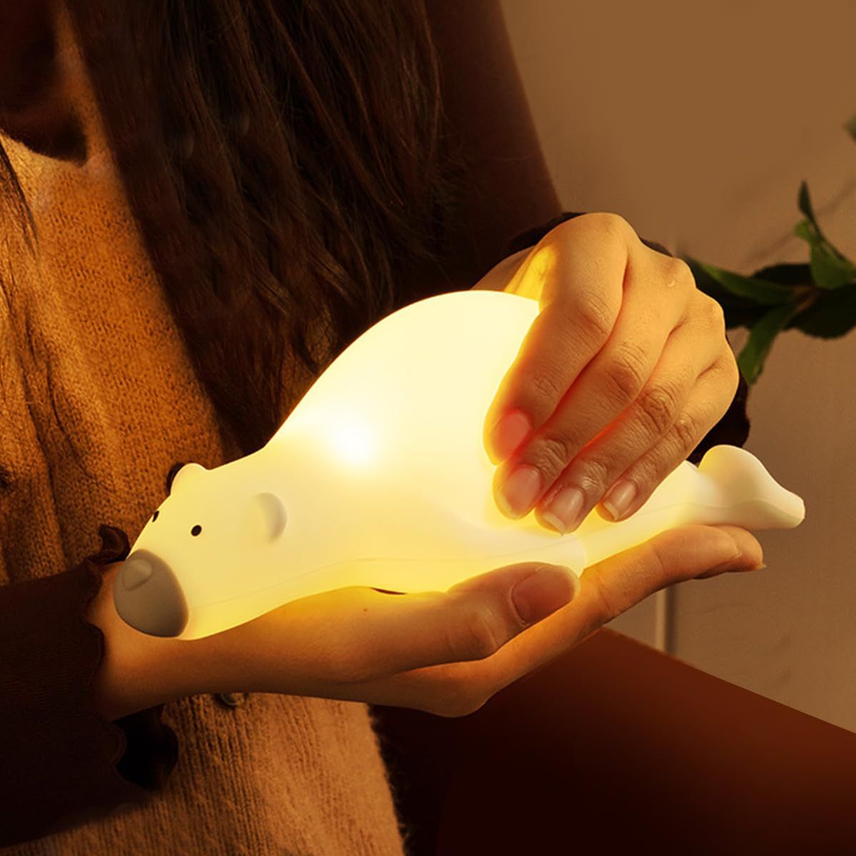 Duck Sleep Lights with Touch Sensor Baby Silicone Night Light Rechargeable Battery Dimmable Night Lamp Christmas Gifts for Baby