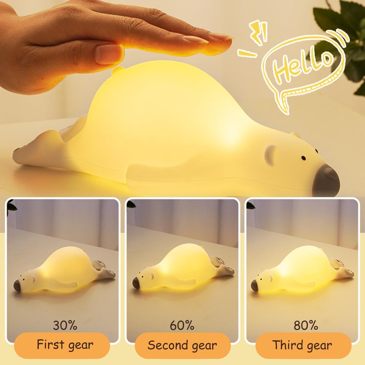 Duck Sleep Lights with Touch Sensor Baby Silicone Night Light Rechargeable Battery Dimmable Night Lamp Christmas Gifts for Baby