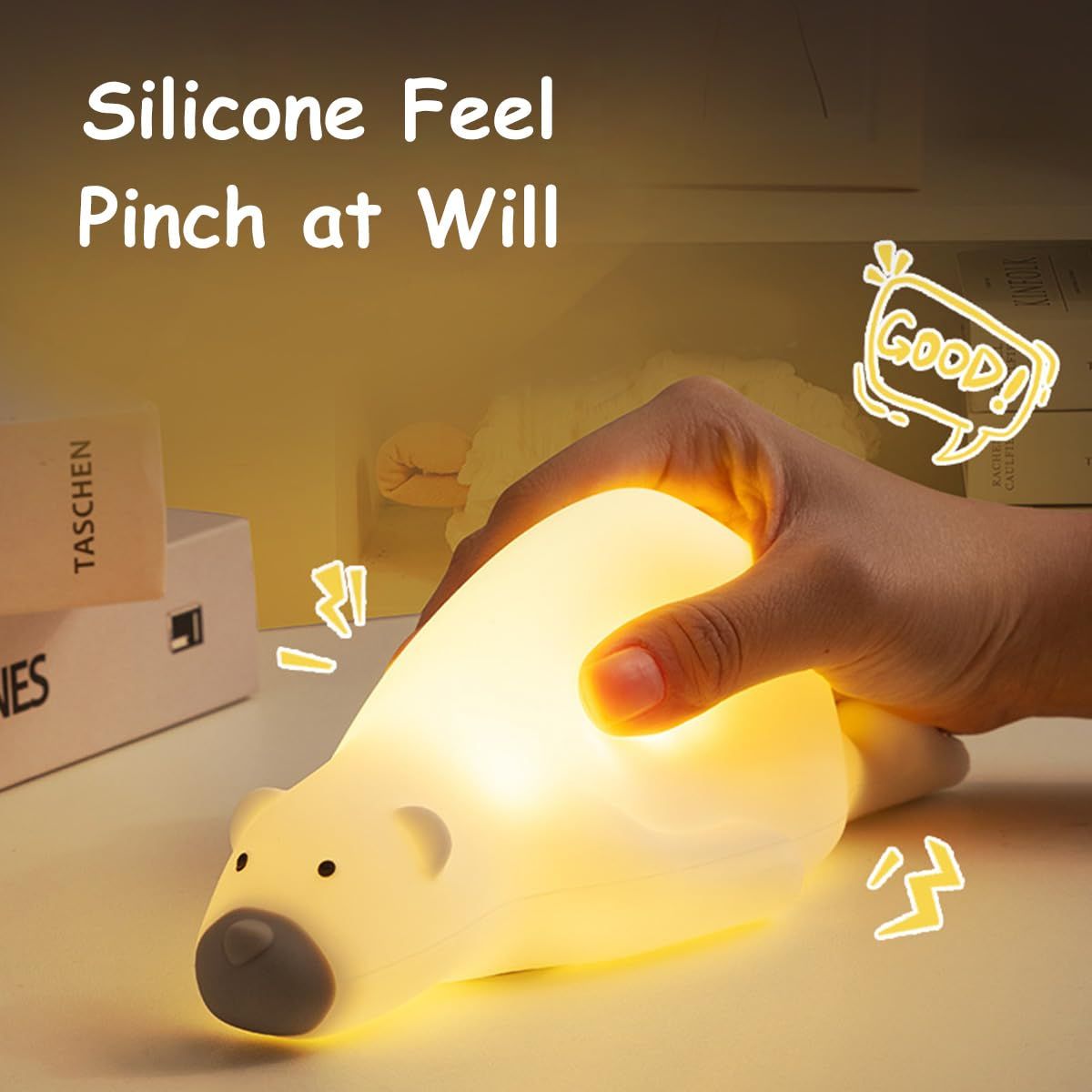 Duck Sleep Lights with Touch Sensor Baby Silicone Night Light Rechargeable Battery Dimmable Night Lamp Christmas Gifts for Baby