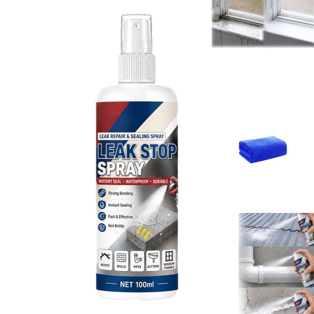 Waterproof Leak Repair & Sealing Spray, New Fast Drying Clear Rubberized Coating for Roof, Gutter, Pipe Cracks & Windowsill, High-Adhesion Patch Sealant