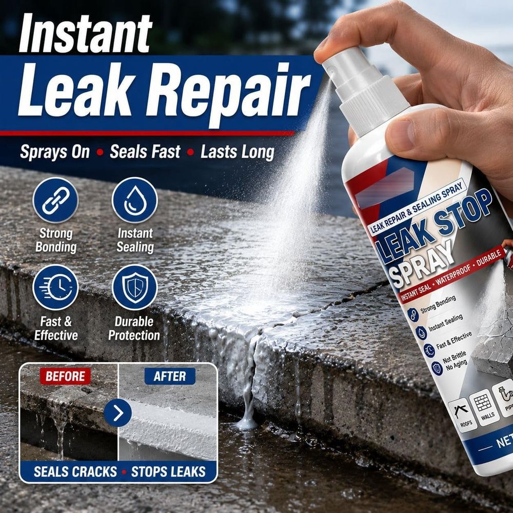 Waterproof Leak Repair & Sealing Spray, New Fast Drying Clear Rubberized Coating for Roof, Gutter, Pipe Cracks & Windowsill, High-Adhesion Patch Sealant