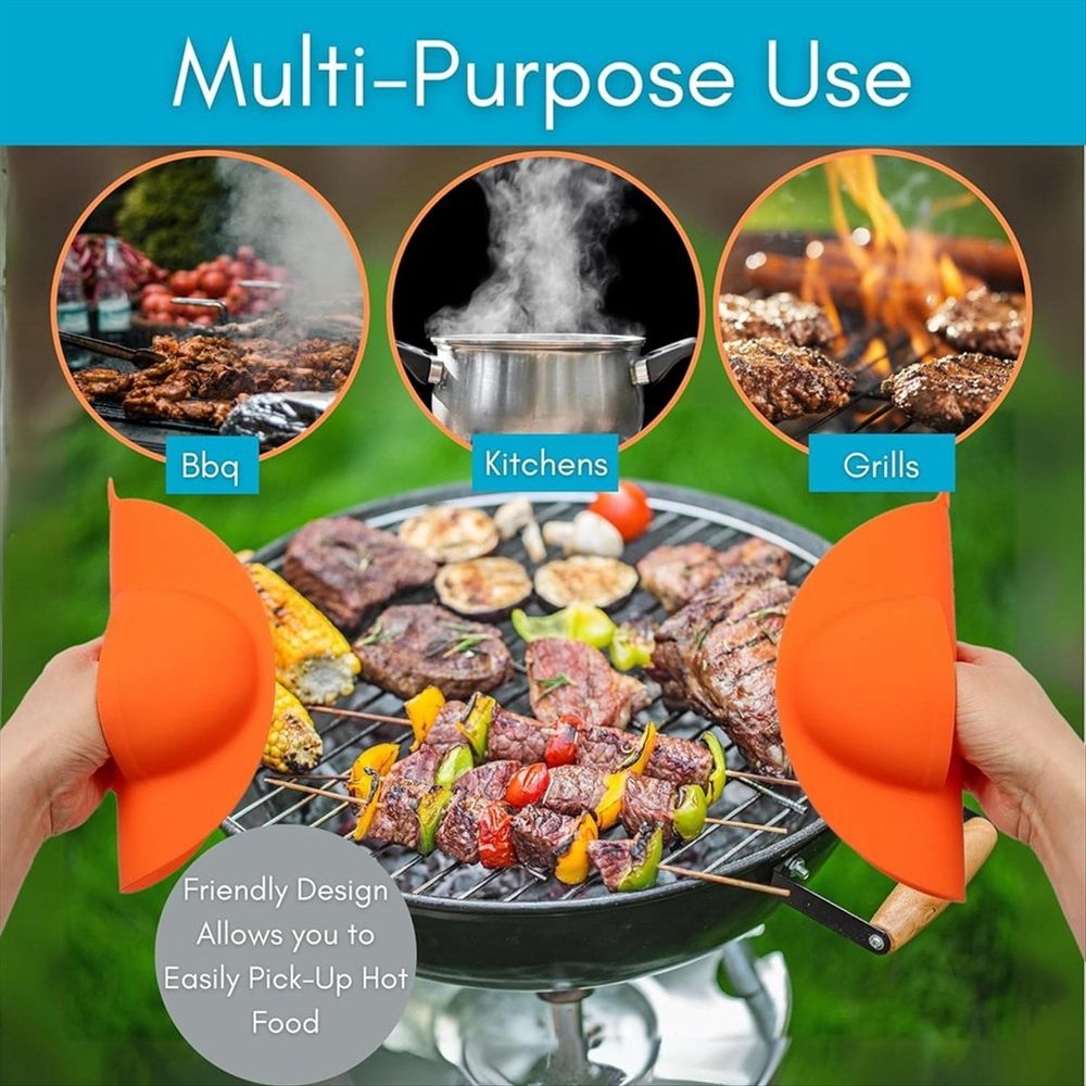 BBQ Grill Mitts for Outdoor Grill Grill Gloves Heat Proof Grill Accessories for Outdoor Grill Heat 2pk Mitts