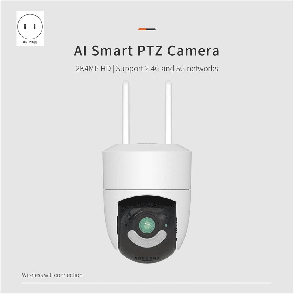 Tuya Smart Camera for Outdoor Wireless WIFI 2.4G/5G HD 4MP Rotatable Surveillance Camera Video Night Vision US Plug