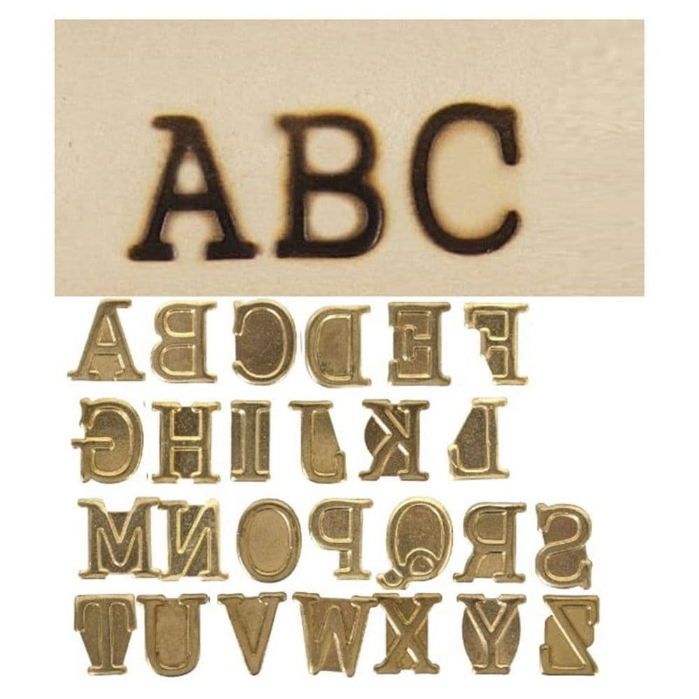 26 Piece Hot-Stamps Uppercase Alphabet Set for Branding and Personalization of Wood Leather and Other Surfaces