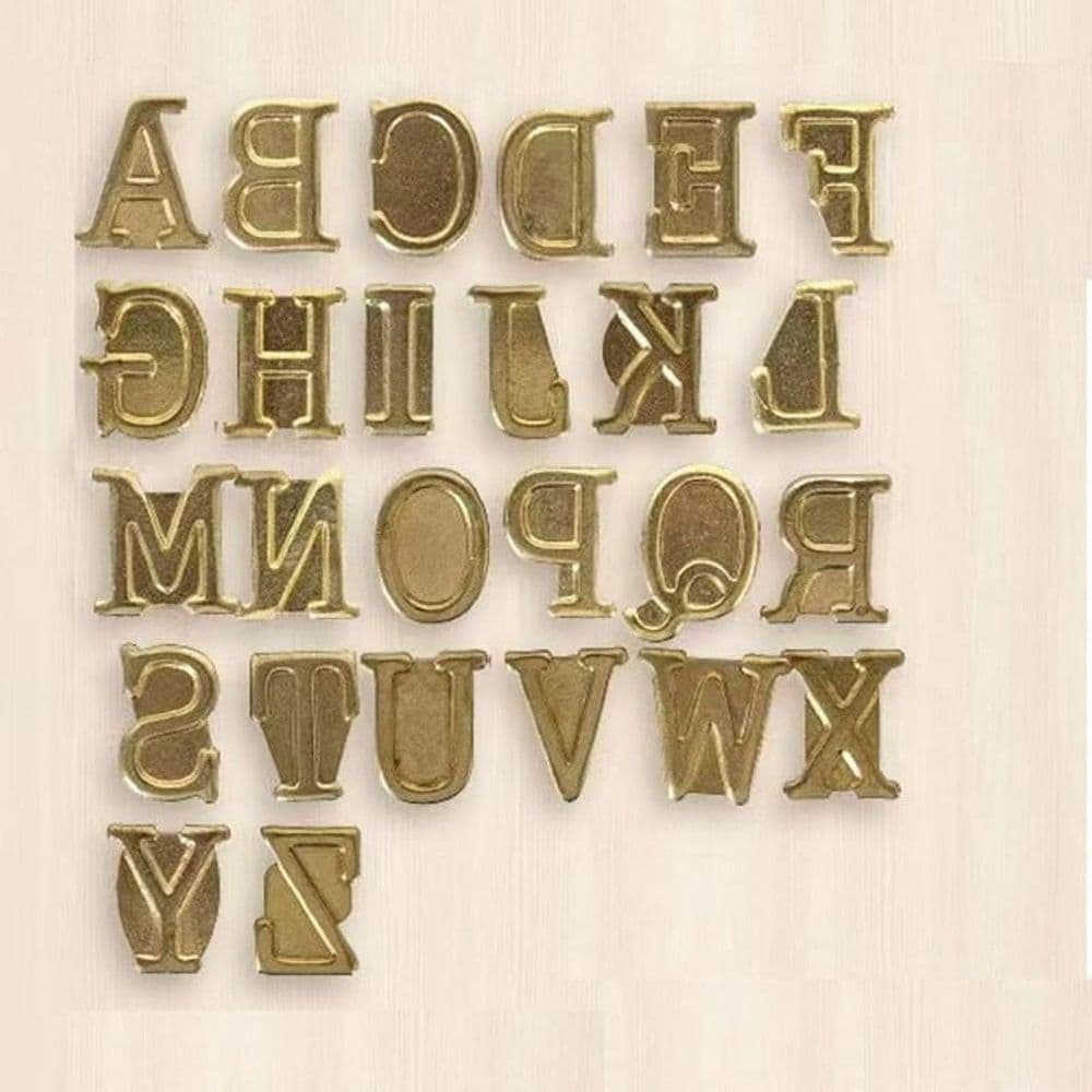 26 Piece Hot-Stamps Uppercase Alphabet Set for Branding and Personalization of Wood Leather and Other Surfaces