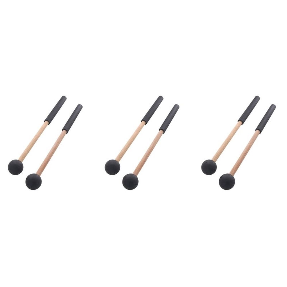 3 Pair Tongue Drum Mallets Soft Rubber Head Drum Mallets Sticks for Drums Tongue Drums and Keyboard Percussion