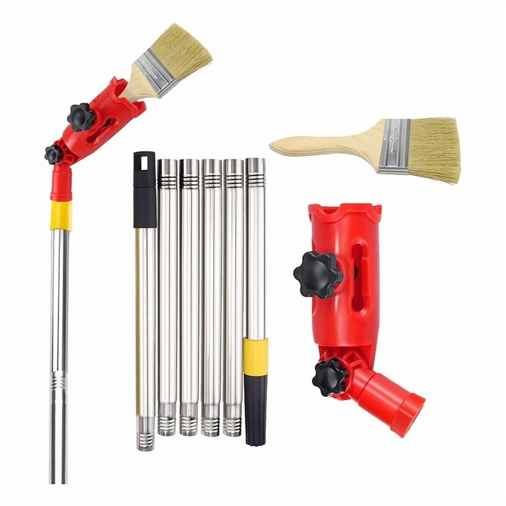 Multi-Angle Paint Brush Extension Pole Kit Handheld Paint Tool Extender Attachment Bracket Suitable for Ceiling, Window