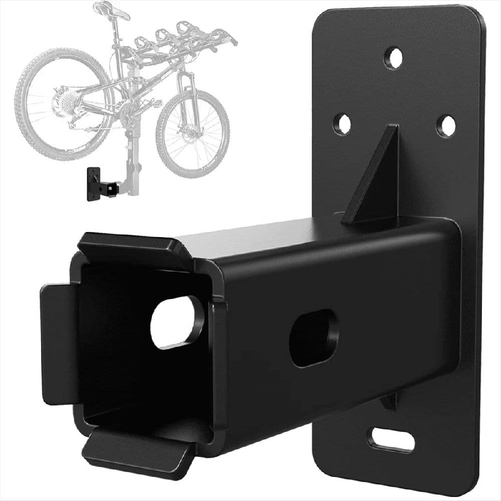 Hitch Wall Mount Storage Rack for Bike and Cargo Carrier 2 Inch Receiver Black Metal