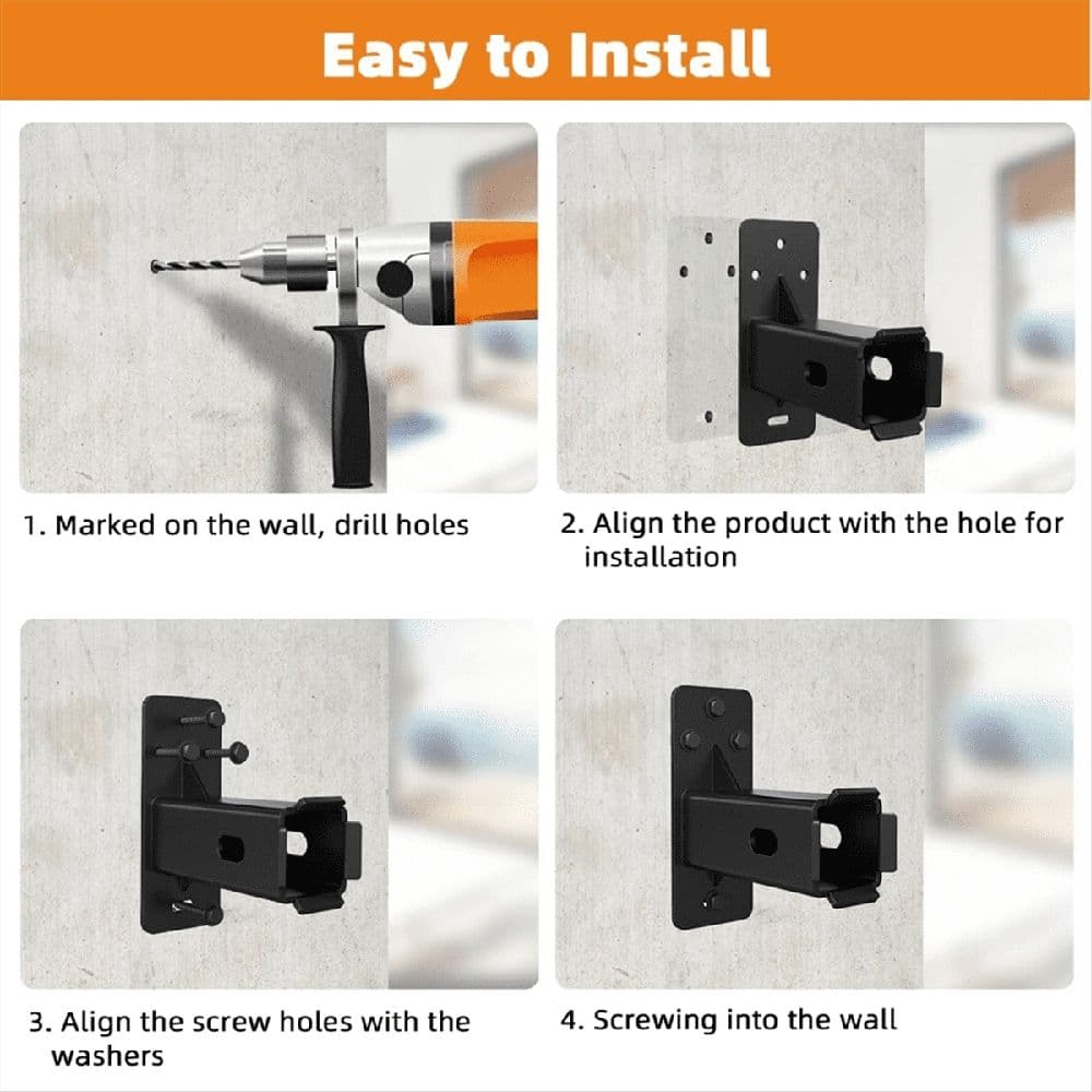 Hitch Wall Mount Storage Rack for Bike and Cargo Carrier 2 Inch Receiver Black Metal