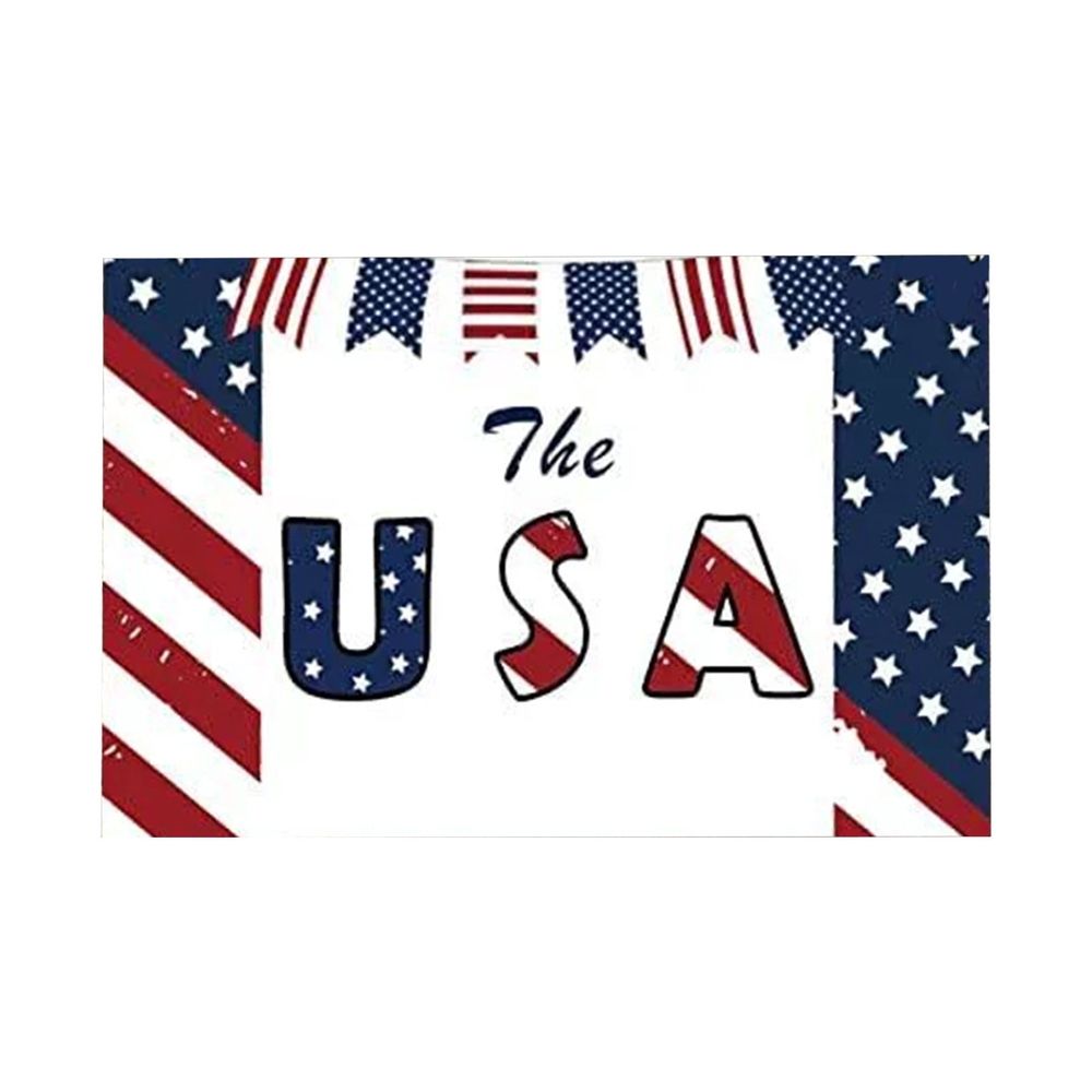 Rectangle Area Rug 23.6x15.7 Inch, American Flag 250th Anniversary Decorative Mat For Living Room Bedroom Dining Room