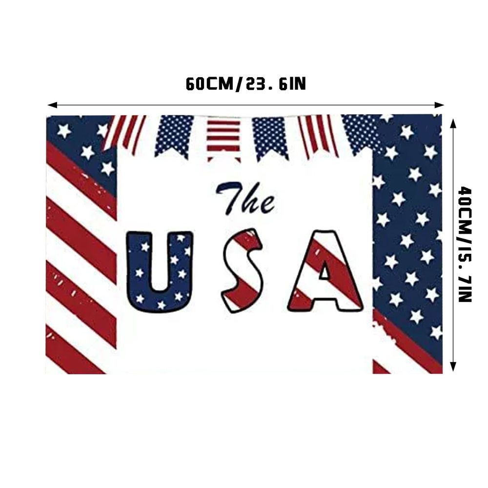 Rectangle Area Rug 23.6x15.7 Inch, American Flag 250th Anniversary Decorative Mat For Living Room Bedroom Dining Room
