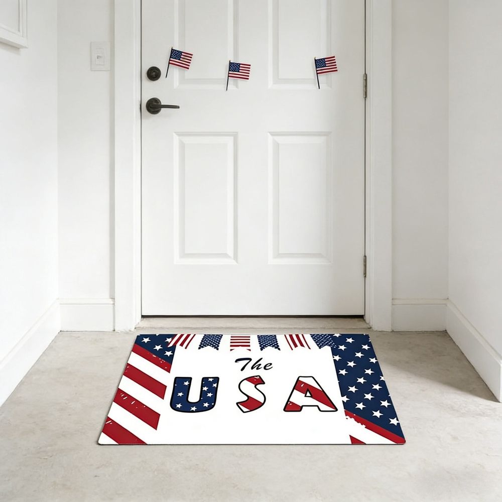 Rectangle Area Rug 23.6x15.7 Inch, American Flag 250th Anniversary Decorative Mat For Living Room Bedroom Dining Room