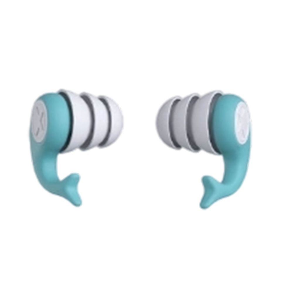 4 Pairs 1x0.8 Inch Swimming Ear Plugs, Waterproof Reusable Soft Silicone Swim Earplugs for Pool, Surfing, Diving, Showering