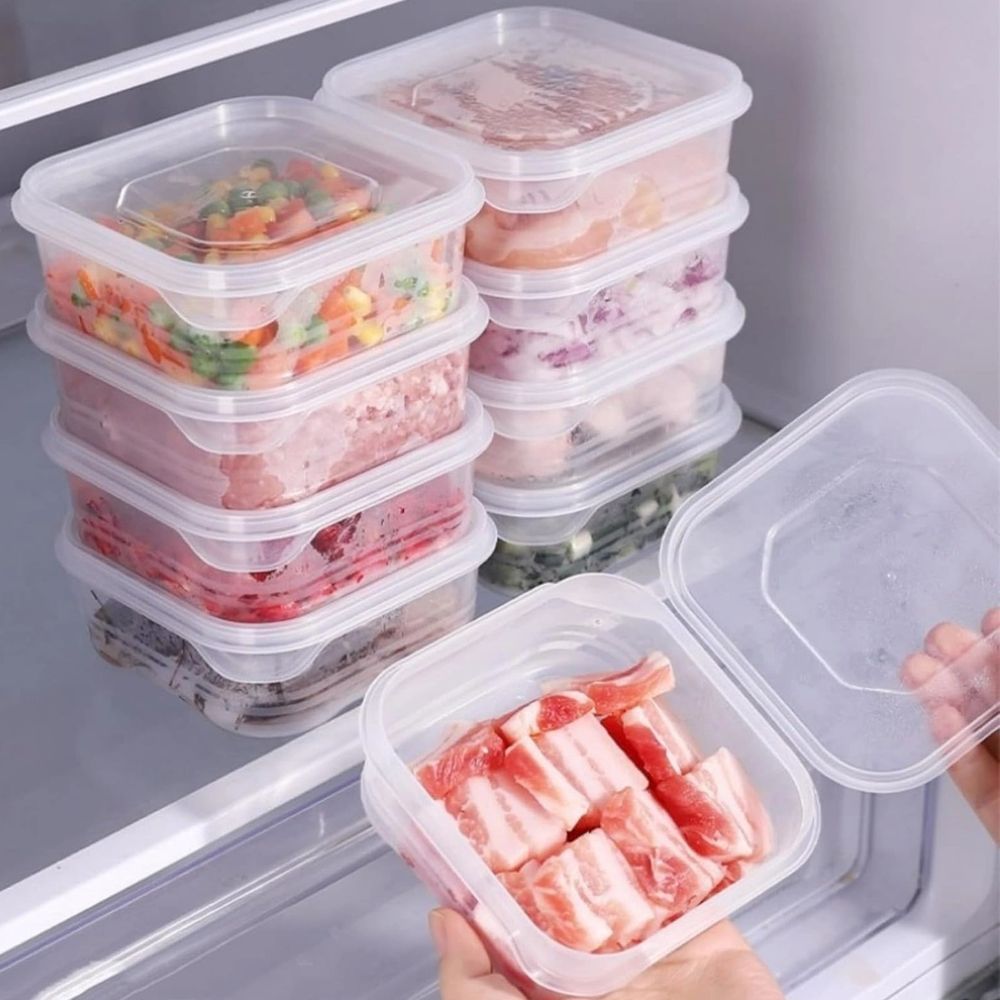 1-Pack Airtight Meal Prep Containers - Square Food Storage/Stackable Lids for Freezer & Pantry Organization\u200b,Airtight Storage Box for Vegetables Meat Leftovers