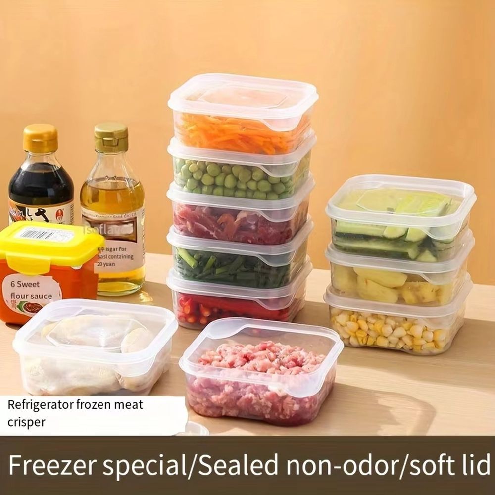1-Pack Airtight Meal Prep Containers - Square Food Storage/Stackable Lids for Freezer & Pantry Organization\u200b,Airtight Storage Box for Vegetables Meat Leftovers