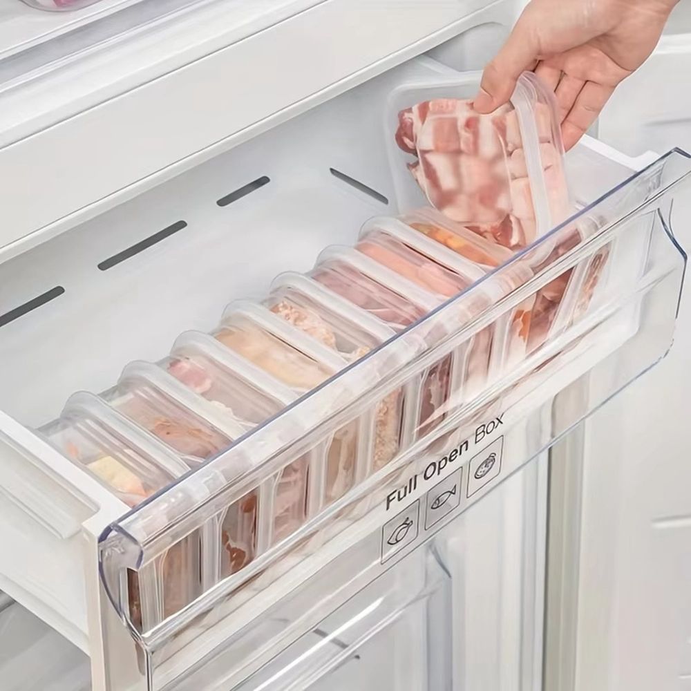 1-Pack Airtight Meal Prep Containers - Square Food Storage/Stackable Lids for Freezer & Pantry Organization\u200b,Airtight Storage Box for Vegetables Meat Leftovers